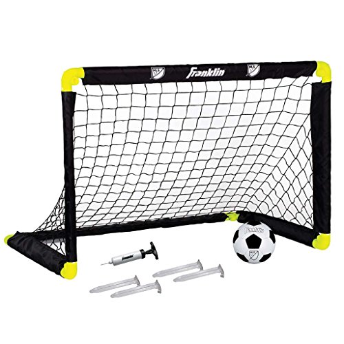 Franklin Sports Kids Mini Soccer Goal Set - Backyard/Indoor Mini Net + Ball Set with Pump - Portable Folding Youth Goal Set - 36' x 24'