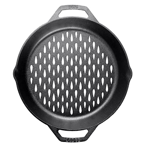 Lodge 12' Cast Iron Dual Handle Grill Basket