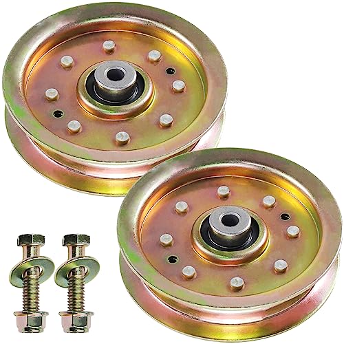 POSFLAG 2 Pack 753-08171 Idler Pulley Kit Replaces 756-04129B Idler Pulley 4.25, Troy Bilt Pulley 753-08171, 756-04129 Idler Pulley 756-04129, 753 08171, 753-08068 for Cub Cadet RZT50, LTX1040 Decks