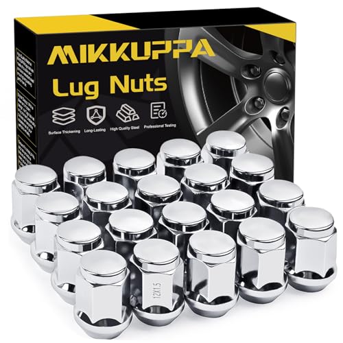 MIKKUPPA M12x1.5 Lug Nuts - Replacement for 2006-2019 Ford Fusion, 2000-2019 Ford Focus, 2001-2019 Ford Escape Aftermarket Wheel - 20pcs Chrome Closed End Lug Nut