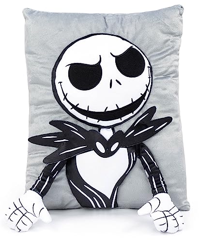 Jay Franco Disney Nightmare Before Christmas Jack 3D Snuggle Plush Pillow - Super Soft Skeleton Pillow - Measures 15 Inches