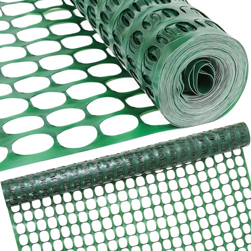 Houseables Garden Fencing, Garden Fence, 4x100’ Feet, 10.55 lb/roll, Green Plastic Fencing, Snow Fence, Chicken Fence Mesh Fence, Temporary Fence, Deer Fence, Temporary Fencing, Plastic Fence Roll