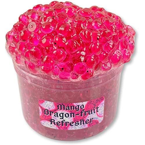 Mango Dragonfruit Refresher (8oz) - Fishbowl Bead Slime - Handmade in USA - Dope Slimes Pink