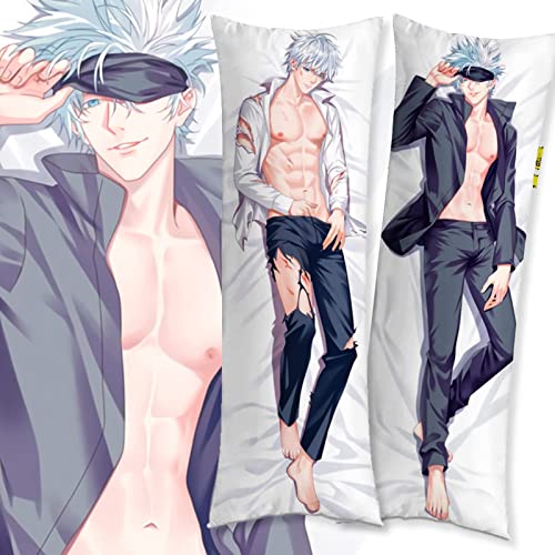 MALAGE Satoru Gojo Body Pillowcase Jujutsu Kaisen Pillow Cover Case 20''x59'' Anime Dakimakura Double-Sided Peach Skin 150x50 cm