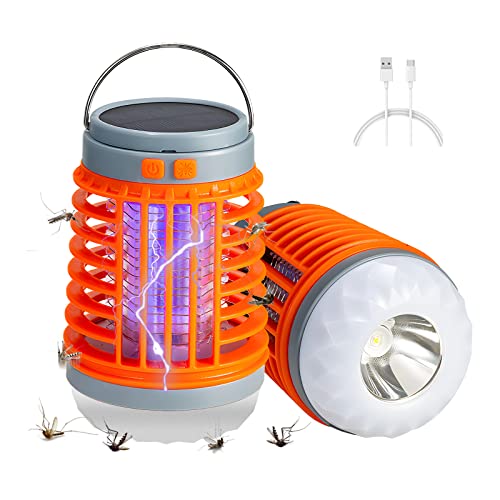 Buzzbug Mosquito Killer,2024 New Zaptek Mosquitoes Zapper, BuzzBlast,USB Charing and Solar,Great for Outdoor and Indoor (1Pc-Orange)