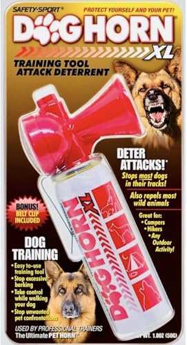 SAFETY-SPORT DOG HORN XL Air Horn - Protect yourself & your pet! Stops attacks, Repels wild animals, Pet training, Stops Barking, Jumping, Chasing, Fighting, Scratching, Chewing and More!