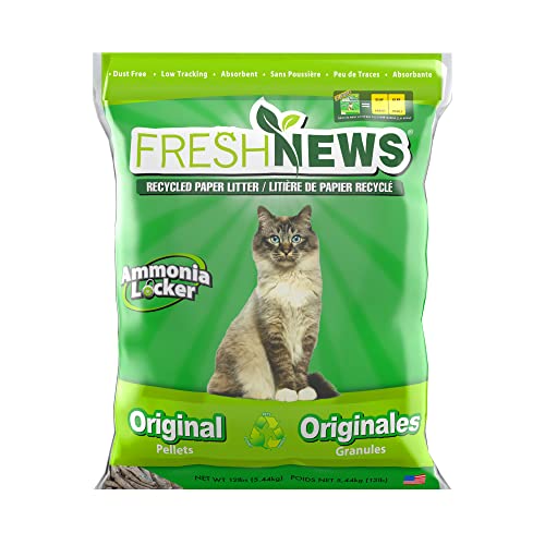 Fresh News Recycled Paper, Original Pellet Cat Litter, 12 Pound