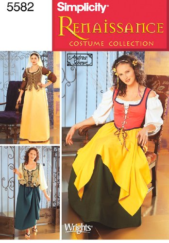 Simplicity Women's Renaissance Dress Cosplay Costume Sewing Pattern, Sizes 4-10