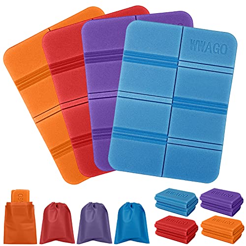 EEEKit 4 Pack Camping Cushion Seat, 15x11inch Foam Hiking Seat Pad, Foldable Sitting Mat Waterproof EVA Foam Sitting Pad for Backpacking Outdoor Picnic Mountaineering Stadium Travel for Adults Kids