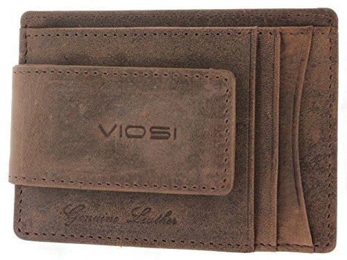 Viosi Money Clip Leather Wallet For Men Slim Front Pocket Credit Card Holder with Powerful Rare Earth Magnets