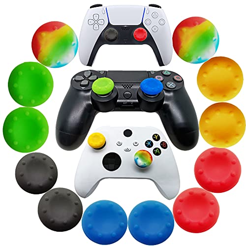 12pcs Joystick Grip for Ps5 Ps4 Controller, Silicone Thumb Grips Caps Cover Analog Stick for Playstation 5, Playstation 4 Controller, Xbox 360, Xbox One Controller (C)