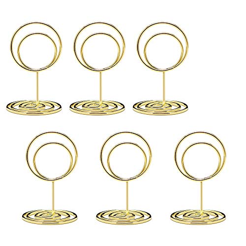 Jofefe 20pcs Mini Place Card Holders, Cute Table Number Holders, Small Size Table Card Holder Table Number Stands, Wire Photo Holder Picture Menu Clips for Wedding centerpieces, Anniversary Party