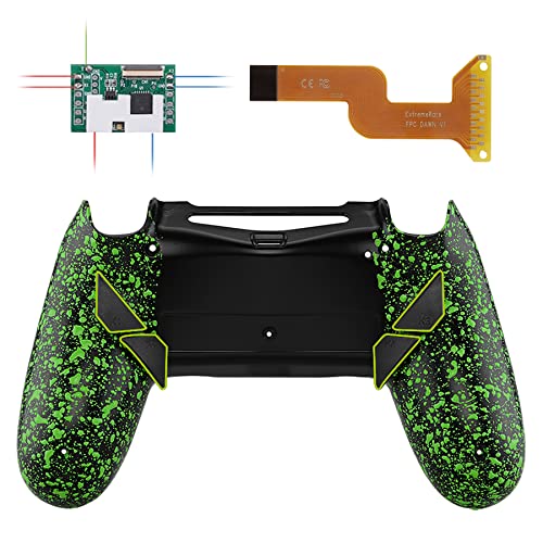 eXtremeRate Textured Green Dawn Programable Remap Kit for PS4 Controller with Upgrade Board & Redesigned Back Shell & 4 Back Buttons - Compatible with JDM-040/050/055 - Controller NOT Included