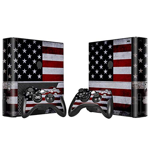 SKINOWN Skin Sticker Vinyl Decal Cover for Xbox 360 E Console and Remote Controllers American Flag