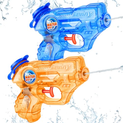 Mini Water Gun for Kids Toddler: 2 Pack Water Guns Soaker Squirts Blasters with Trigger for Boys Girls Summer Outdoor Swimming Pool Water Fighting Toys