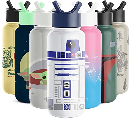 Simple Modern Star Wars R2D2 Water Bottle with Straw Lid Vacuum Insulated Stainless Steel Metal Thermos | Gifts for Women Men Reusable Leak Proof Flask | Summit Collection | 32oz R2D2