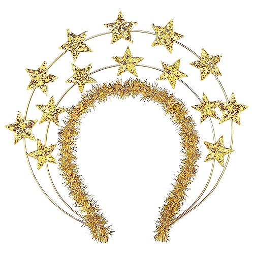 Zivyes Star Headband Golden Halo Crown Mary Goddess Tiara Christmas Bridal Headpiece Cosplay Halloween Headdress