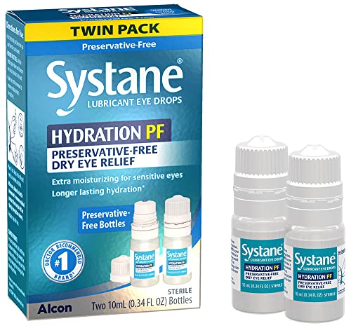 Systane Hydration Multi-Dose Preservative-Free Eye Drops Dry Eye Relief Twin Pack (2x10ml)