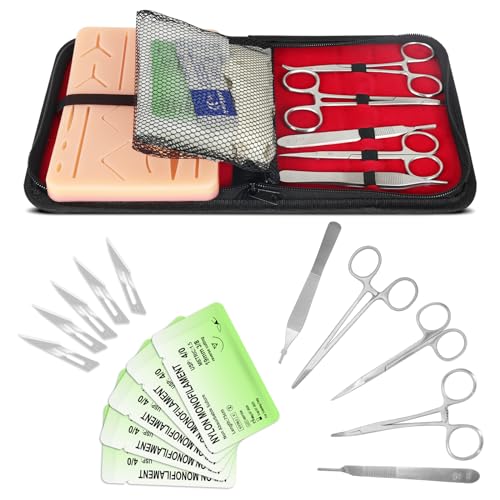 Spectabilis Suture Practice Kit for Medical Students, Silicone Pad Surgery Wounds Closure Suturing, Supplies for Vet Nursing Students Surgical Stitches Kits Only for Training.