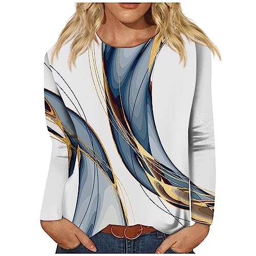 DPKLAD Womens Flannel Shirts Long Sleeve Winter Party Long Sleeve Cover Up Female Crop Encanto Comfort Cotton Crewneck Cool Print Pullover for Ladies White.