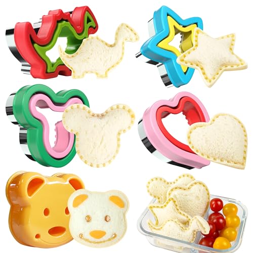 Sandwich Cutter and Sealer, Sandwich Cutter for Kids 5 PCS（BIG）, Decruster Sandwich Maker, Great for Lunchbox and Bento Box - Boys and Girls Kids Lunch