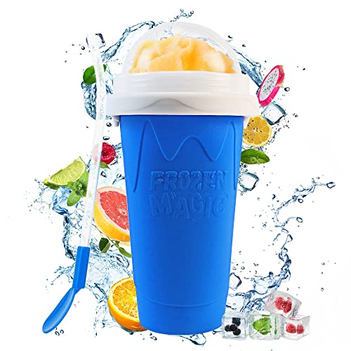 Slushie Maker Cup, Magic Quick Frozen Smoothies Cup Cooling Cup Double Layer Squeeze Cup Slushy Maker, Homemade Milk Shake Ice Cream Maker DIY it for Children and Family