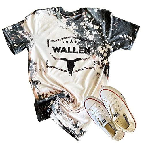 Retro Steer Skull Western T-Shirt Women Vintage Country Music Shirt Cute Cowgirl Graphic Cowboy Tees Tops (Gray, S)