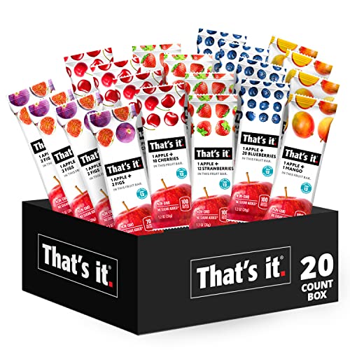 Fruit Bars Snack Gift Box (20 Pack) - 100% Natural, Gluten-Free, Vegan Fruit Snacks Variety Pack