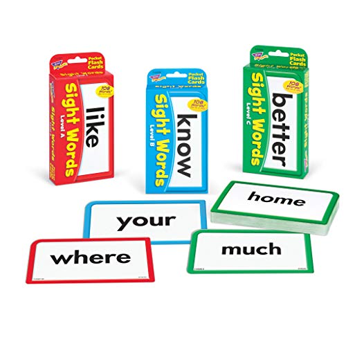 Trend Enterprises Sight Words Bundle - Pocket Flash Cards Set - for Home, Travel, Classroom