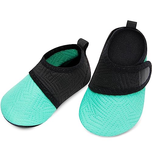 BARERUN Baby Girls Boys Swim Water Shoes Quick Dry Non-Slip Water Skin Barefoot Sports Shoes Aqua Socks for Infant Blue 18-24 Months Infant