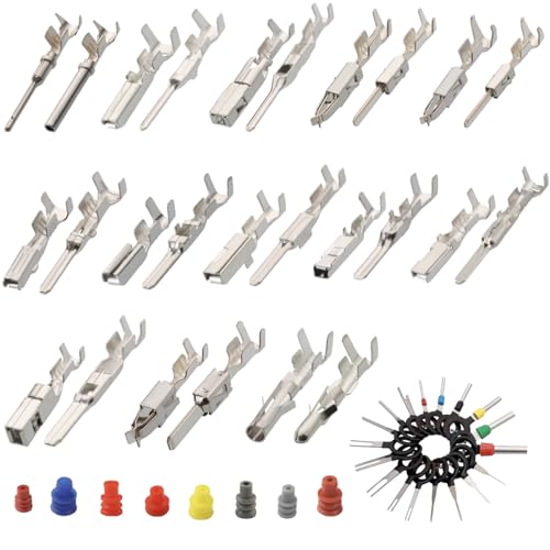 500Pcs Connector Pins Kit Terminal Pin Automotive Car Electrical 1/1.5/1.8/2.2/2.8/3.5mm Pins Male&Female Wire Pins, Wire Seals , Removal Tool kit