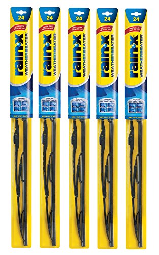 Rain-X RX30224-5PK Weatherbeater Wiper Blade - 24' Windshield Wipers (Pack Of 5), Automotive Replacement Windshield Wiper Blades That Meet Or Exceed OEM Quality And Durability Standards