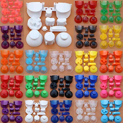 11 in 1 Full Buttons ABXYZ Button Thumbstick Cap Joystick Dpad Buttons for Nintedno Gamecube NGC Constroller (D-White)