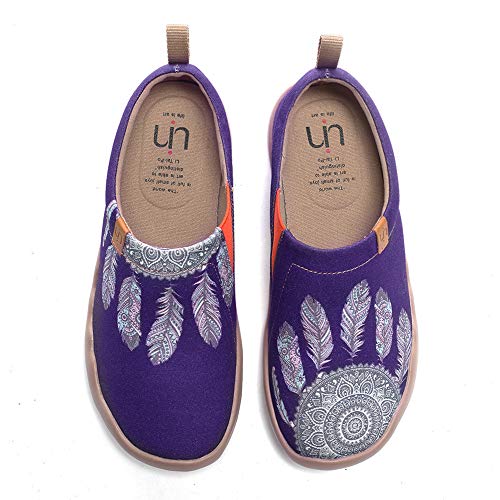 UIN Women's Wind Chimes Painted Canvas Sneaker Slip-On Fashion Travel Shoes Dream Catcher (5.5)