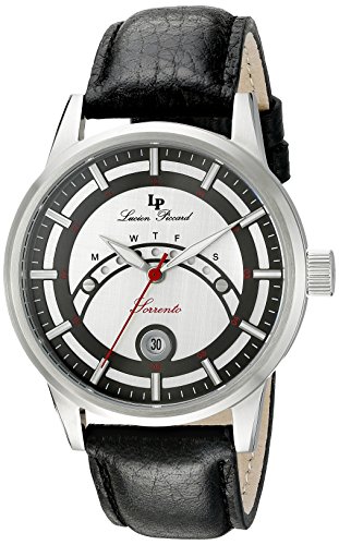 Lucien Piccard Men's LP-10154-02S-BC Sorrento Stainless Steel Watch with Black Leather Band