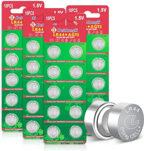LR44 Batteries AG13 357 high Capacity 1.5V Button Coin Cell 10 Count Battery (40 Pack)