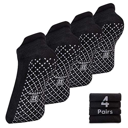 unenow Unisex Non Slip Socks with Grips Cushion for Yoga Pilates Barre Home & Hospital