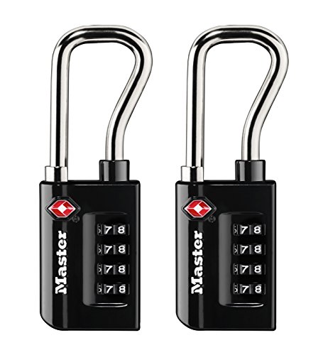 Master Lock Pack of 2 Set Your Own Combination TSA Approved Luggage Lock, 2 Pack, Black, 4696T