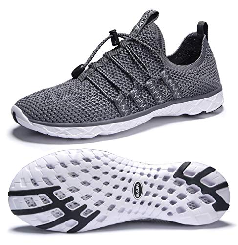 DLGJPA Men's Quick Drying Water Shoes for Beach or Water Sports Lightweight Slip On Walking Shoes Darkgray 13
