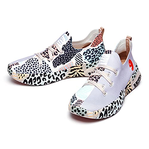 UIN Women's Fashion Sneakers Lightweight Walking Casual Slip Ons Comfortable Art Painted Athletic Travel Shoes Mijas Grouper (6.5)