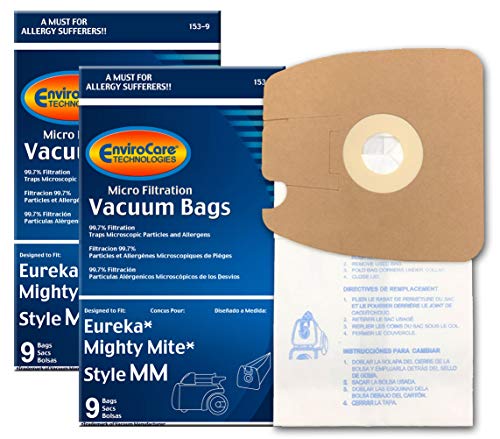Envirocare Replacement Micro Filtration Vacuum Cleaner Dust Bags made to fit Eureka Style MM. Replaces Part# 60295C (Mighty Mite Vacuums) 18 pack