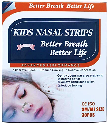 JERN 30 Natural Drug-Free Kids Better Breath Nasal Strips for Nasal Congestion, Allergy, Cold, Flu, Sinuses, Stuffy Nose, Snoring, Deviated Septum, Athletic Performance - Kids Ages 5 and Above