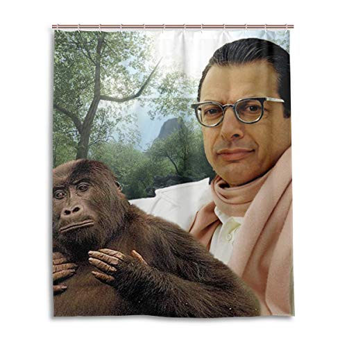 Deccer Funny Goldblum Bath Shower Curtain Waterproof Fabric Monkey Gorilla Shower Curtains 60 x 72 Inches
