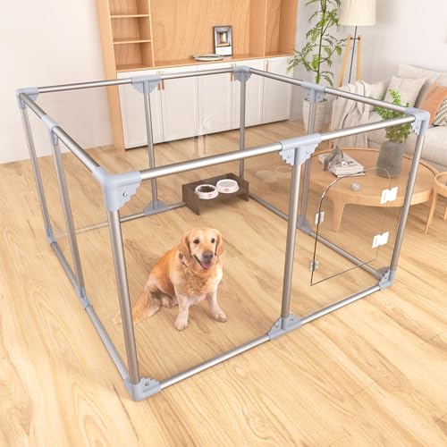Acrylic Dog Playpen Dog Playpen Indoor Puppy Pen Pets Fence Puppies Cage 8 Panels for Puppies Dog Play Pens for Dogs Indoor