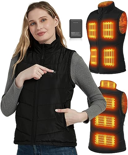 FERNIDA Womens Heated Vest with Battery Pack Included Lightweight Heated Vest for Winter Warm Stand Collar