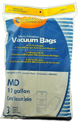 EnviroCare Replacement Micro Filtration Vacuum Cleaner Dust Bags for Modern Day 12 Gallon Central Vacuums 6 Pack