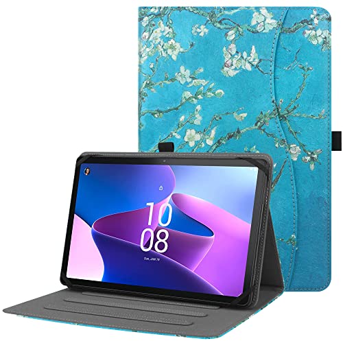 HGWALP Universal Case for 9-11inch Tablet,Multi-Viewing Angels PU Leather Stand Folio Case Cover with Handstrap for 9' 10.1' 10.5' 11'' Touchscreen Tablet, with Adjustable Fixing Silicon Band-AF