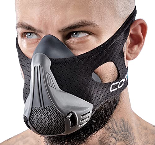 coher Workout Mask Breathing Mask for Men and Women - Adjustable Resistance Levels - Increase Lung Capacity and Endurance - Ideal for Jogging, Sports, Cycling, Fitness