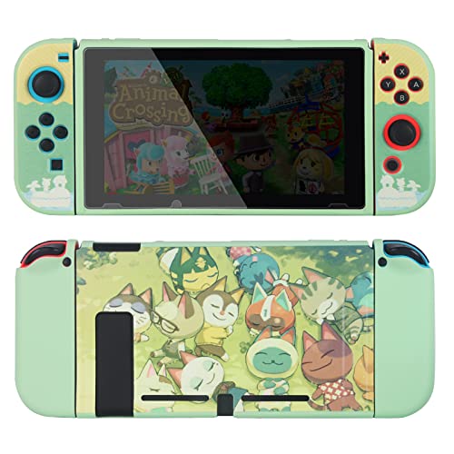 TIKOdirect Protective Case for Switch, Soft Full Skin Protective Cover with Pretty Cute Pattern, Silicone Slim Shockproof Back and Grip Case for Switch, Green