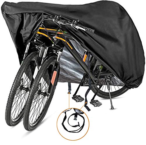 Szblnsm Bike Cover for 1, 2 or 3 Bikes Outdoor Waterproof Bicycle Covers 420D Heavy Duty Ripstop Material Offers Constant Protection for All Types of Bicycles All Through The 4 Seasons